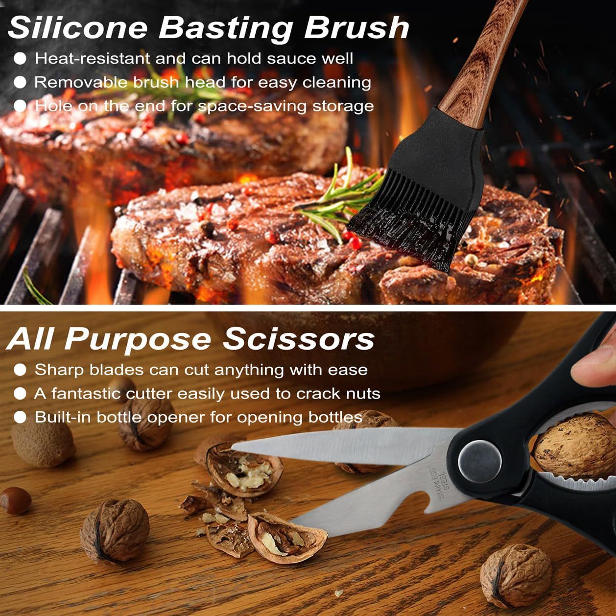 POLIGO 29 PCS BBQ Grilling Tools With Accessories and Case