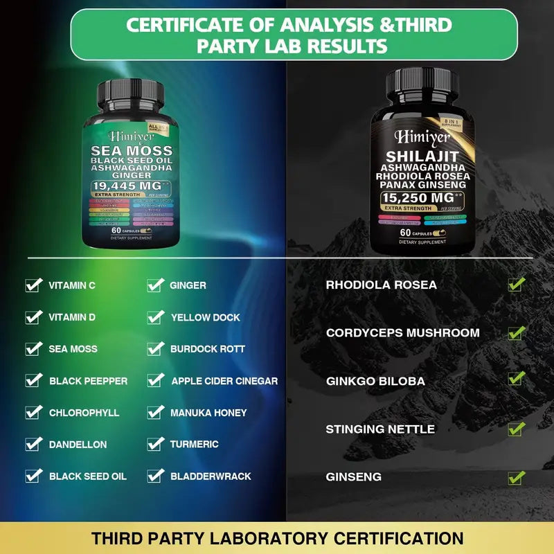 Shilajit, Sea Moss, and Ashwagandha combo pure and natural