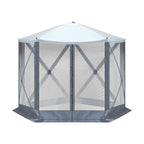 10X10ft Light Gray And Dark Gray Contrasting Pentagonal Automatic Folding Tent