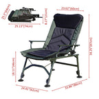 Camping Lounge Chair, Portable Folding Recliner With Adjustable Backrest