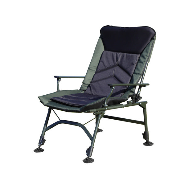 Camping Lounge Chair, Portable Folding Recliner With Adjustable Backrest