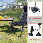 Camping Lounge Chair, Portable Folding Recliner With Adjustable Backrest